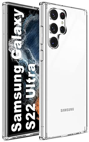 Chalpr Crystal Clear Kompatibel mit Samsung Galaxy S22 Ultra Hülle, Vergilbungsfrei Hohe Transparente Dünn Weich TPU Schutzhülle Cover Stoßfest Slim Silikon Case für S22 Ultra Handyhülle -Durchsichtig