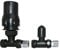 NRG 15mm Black TRV Thermostatic Radiator Valve + Lockshield Straight Valves