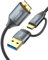 CableCreation Cable de disco duro USB C de 4 pies, 5 Gbps USB A/C a Micro B, compatible con iPhone 15/16 Series, WD, disco duro externo Seagate, cámara, gris