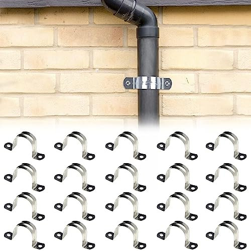 Edelstahl 304 Rohrschelle,20 Stücke Edelstahl Befestigungsschelle,Rohrschellen U-förmige,32mm Befestigungsschelle Rohrschelle,U-Typ Rohrschellen für Befestigung für der Gasrohre Wasserrohre Rohre