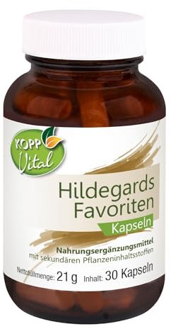 KOPP Vital® Hildegards Favoriten | 30 Kapseln | 21 g | Pflanzenextrakte | Lieblinge von Hildegard von Bingen | Eisenkraut-Extrakt | Galgant-Extrakt | Bertramwurzel-Extrakt