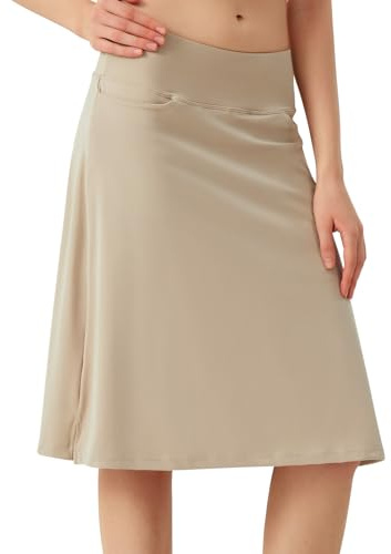 BELEROY Knielange Skorts für Damen mit Taschen, Midirock mit integrierten Shorts, Golf, Tennisrock für Freizeit