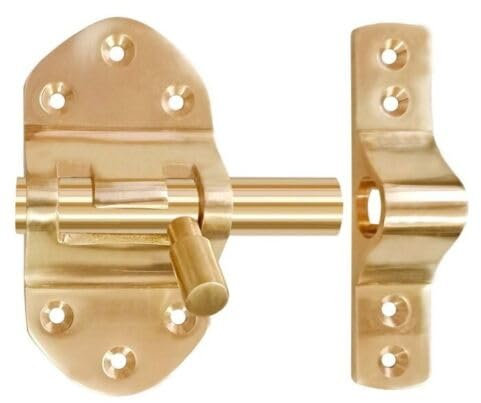 Polished Brass Slided Tower Bolt Heavy Duty 76mm 3 Inch