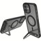 ZCSK Magnetic Stand iPhone 11 Mag-Safe Case 6.1-Inch Black Clear Transparent with Metal Stand Shock Absorption Bumper Thin Slim Protective Cover to Protect Compatible for MAG-SAFE Charging iPhone 11