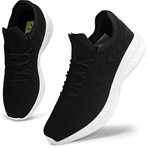 Giniros Womens Trainers Running Shoes Gym Trainers for Women Walking Sneakers Athletic Lightweight Tennis Sports Shoes Soft Ladies Trainers Black White 39