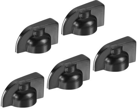 QUARKZMAN Juego de 5 Piezas Perillas de Potenciómetro 19.5x16 mm | de Baquelita, para Control Volumen Interruptor Mecánico, Con Orificio de 6 mm, Y 5 Tornillos de Fijación Negros