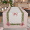 PETTI Artigiani Italiani - Runner da Tavola Natalizio, Runner Natalizio, Runner Cucina 140x40 cm, Runner Natalizo Elegante Fiocco Rosa Piume, 100% Made in Itay