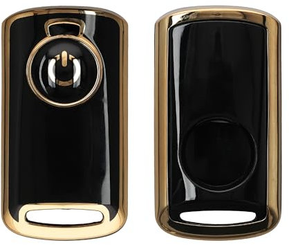 kwmobile Custodia Copri Chiave Compatibile con Yamaha NVX155 / XMAX300 Cover - Protezione Portachiavi Moto - Copertura in Silicone TPU - Nero/Oro