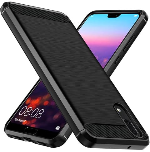 ivoler Coque Silicone pour Huawei P20, [Protection Antichoc Militaire] Étui de Protection, Mince Souple TPU Anti-Rayures Dos Bumper Housse, Noir