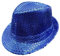 Geagodelia Damen Glitzer Hut Pailletten Mütze Kopfbedeckung für Party Disco Halloween Karneval Kostüm Fasching Accessoires Faschingshut Kostümzubehör Einheitsgröße (Blau)