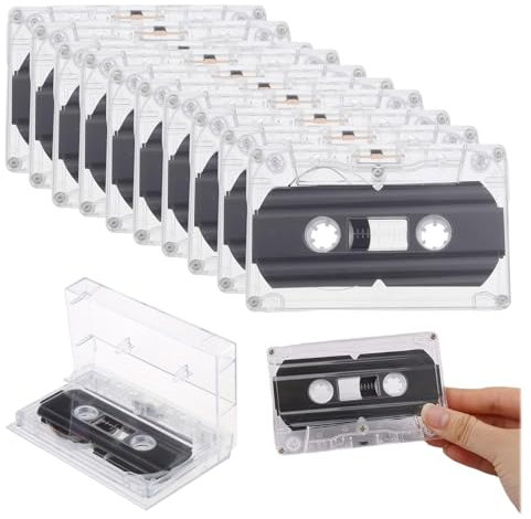 10 er Pack Audio Kassetten Leer, Audio Cassette Empty Cassette Tapes, Leere Audio Kassetten für Musikkassetten-Rauscharm Audiokassetten 60 Min, musikkassetten,Audio Kassette