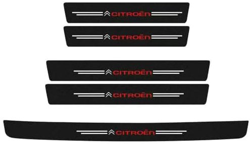 WACDXST 5 Pièces Bandes De Seuil De Porte De Voiture, pour Citroen C3 2019-2022 DéRapant Protection Aux Rayures Sticker DéCoration Accessoires