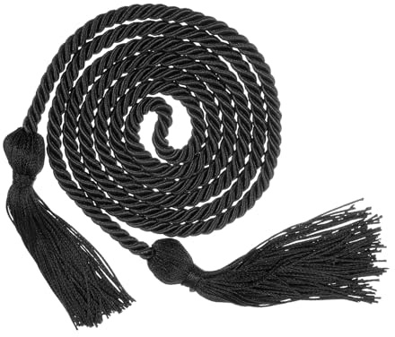 sourcing map Graduation Honor Cord 67 with Tassel Polyester Braided Honor Cord Graduation Ropes for Ceremonies Graduates (Black)