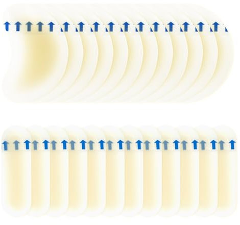 Clundoo Blasenpflaster, 24 Stück Hydrokolloid Pflaster, Wasserdicht Gel Pflaster, Ferse Blasenpflaster, Linderung von Reibungsschmerzen Finger, Zehen, Vorfuß, Ferse（D）
