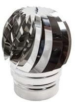 Comignolo a sfera girevole eolico in acciaio inox - vari diametri (ATTACCO MASCHIO DIAM. 130 mm)