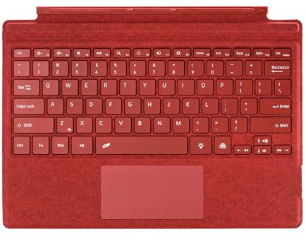 Generico Tastiera magnetica wireless con touchpad per Surface Pro3/4/5/6/7+ Tastiera portatile per tablet con trackpad (Rosso)