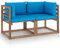 TJROO Outdoor 2-Sitzer-Sofa auf Paletten mit Kissen Gartensofa Ecksofa Pool Lounge Outdoor Set Terrassensofas Möbel Wohnzimmer Hellblau Massivholz Kiefer