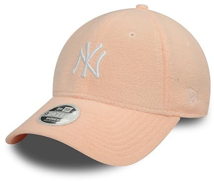 New Era NY Berretto in Pile Donna Ragazza Cappellino Regolabile New York Yankees Visiera Curva Rosa