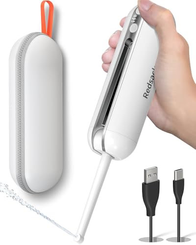 Redsack Bidet Portatile da Viaggio Elettrico, Ricaricabile USB-C Bidet 200ml, Bidet ad Alta Pressione Impermeabile IPX6 Carico Acqua Senza Smontaggio per Camper/ L'igiene Intima/ Postnatale Lenitiva