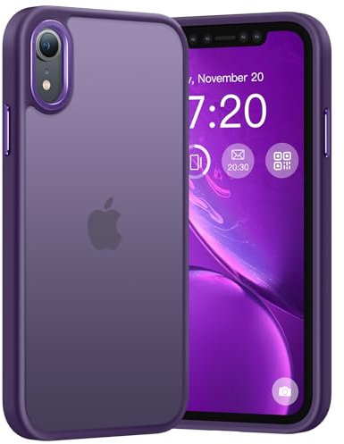 PuyaTeya Coque pour iPhone XR Anti-Glissant/Anti-Dérapant/Anti-Empreintes Digitales Mat Coque iPhone XR Antichoc Anti-Rayures Répulsive aux Graisses Coque de Protection (Violet Foncé)