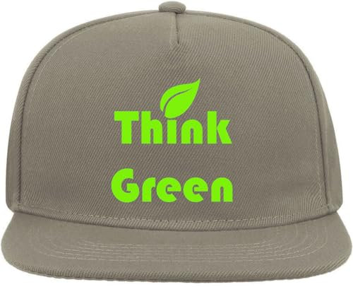 Think Green Snapback Flat Visor Baumwollmischung, Grau, grau, Einheitsgröße