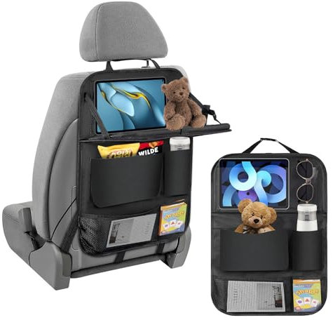Organisateur Voiture SièGe Protection Siege Voiture Enfants Rangement Voiture UniverselAccessoire Voiture ImperméRable Et Saleté Organisateur Voiture Enfant Avec Table Pliante Et De Nombreuses Poches