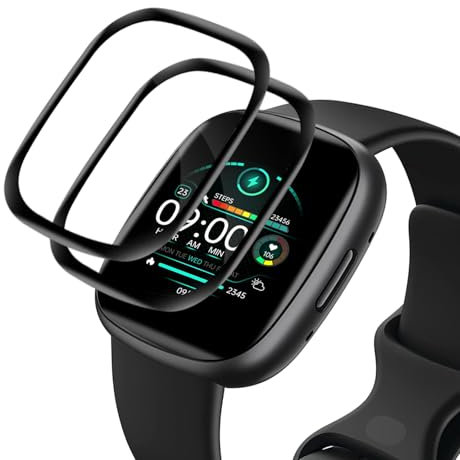 Carantee 2 Stück für Panzerglas für Fitbit Versa 3/Fitbit Versa 4/Fitbit Sense 2/Fitbit Sense Schutzfolie, Bläschenfrei Fitbit Versa 4 Schutzfolie, Frei von Kratzern Anti-Staub Fitbit Versa 3 Folie