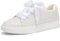 Suokdil Glitzernde Strass-Sneaker für Damen – Bling Fashion Bedazzled Plateau-Tennisschuhe – weiße Glitzer-Pailletten Hochzeits- und Partyschuh, Perlweiß (Pearl White), 37.5 EU