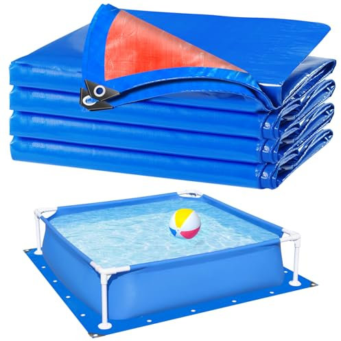 RGJ 3 m große Poolfolie für oberirdische Pools, verdickte Poolmatte für unter Pool, zweifarbige Pool-Bodenmatte, Bodenmatte für Poolboden, Pannenschutz und längere Lebensdauer der Auskleidung