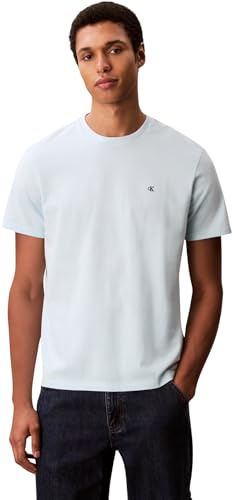 Calvin Klein Herren T-Shirt Kurzarm Classic Monogram Tee mit Rundhalsausschnitt, Blau (Airy Blue), S