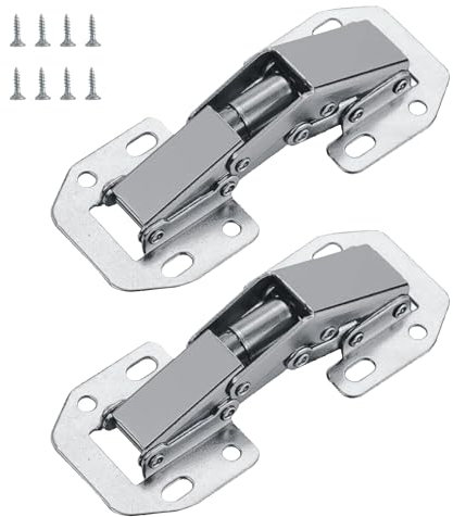 Kitchen Cupboard Hinges, Soft Close Hinges for Kitchen Cupboards, Cabinet Hinge, 2Pcs 90 Degree Soft Close Cabinet Hinge with Screws for Inset Cupboard, Wardrobe Doors
