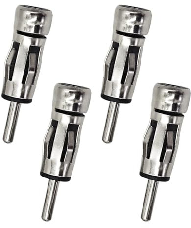 JEYORZY 4 pezzi Adattatore per antenna radio DIN maschio a femmina ISO, adattatore stereo universale per auto per veicoli, presa ISO a connettore DIN per autoradio per veicoli