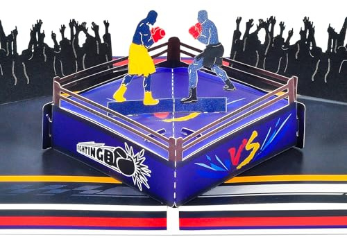 ANEWISH Pop Up Geburtstagskarte,3D Boxen Karte,Einladung zum Boxclub,für die Boxbegeisterten
