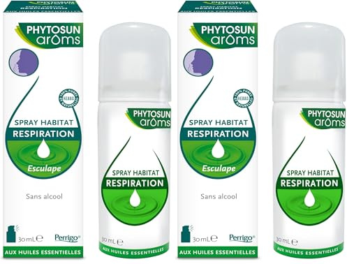 PHYTOSUN AROMS - Spray Habitat Respiration - aux Huiles Essentielles 100% Pures et Naturelles - Assainissant et Purifiant - 1x 30ml (Lot de 2)