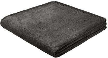 Biederlack 696083 Wohn und Kuscheldecke, Fleece, Anthrazit, 150x200