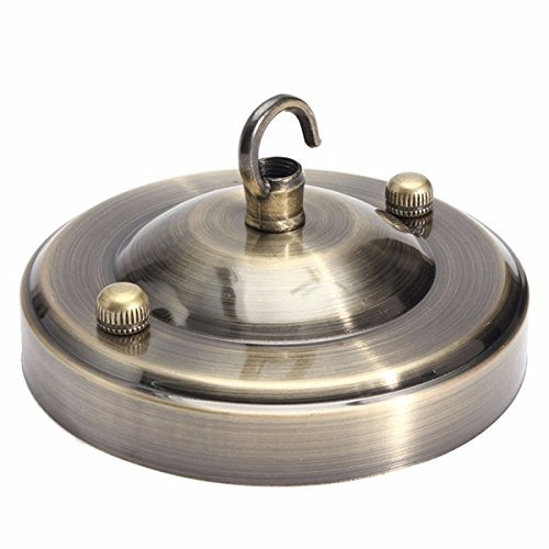MASUNN Retro Vintage Ceiling Rose Hook Plate Holder Light Fitting Chandelier Lamp Bulb-Bronze