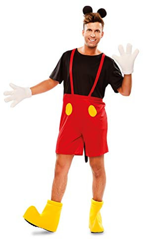 EUROCARNAVALES Maus-Kostüm für Herren Karneval-Kostüm schwarz-rot-gelb