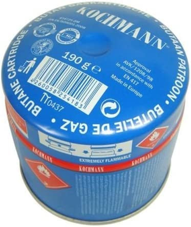 Kochmann Original 190g Butan Gaskartuschen für Campingkocher 190 Gramm Stechkartusche Gas Kartusche (48 Stück)