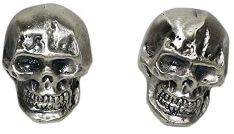 Design Totenkopf Schrank Knöpfe Silbermetall. Einzigartige original handgefertigte Modell von italienischen Handwerker - Ideal für Möbel, Kommode, Schränke, Sideboards und Schränke - Cm 2 x 2,8 x 2