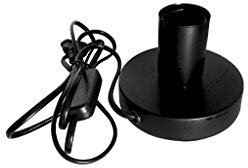 Fline Tischsockel mit E27-Lampenfassung, Kabel und Schalter, Schwarz