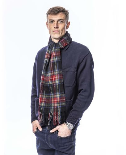 Heritage Traditions Schals, Schals und Tragetücher aus 100% reiner Wolle mit Schottenmuster (Black Stewart)