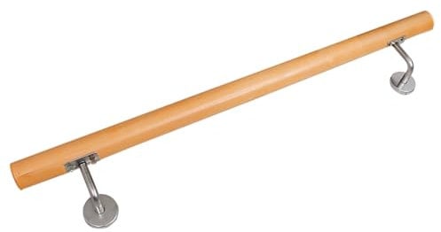 Buche Holz Handlauf Treppengeländer Geländer für Treppe Treppe Wandhandlauf Wand Treppe seitliche Montage Auswahl Länge 80-500 cm, Länge:120 cm
