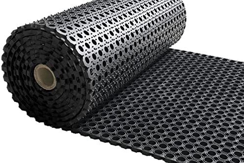 Vivol Tapis en caoutchouc à anneaux au mètre - Charge lourde - 100 cm de large - Rouleau par mètre