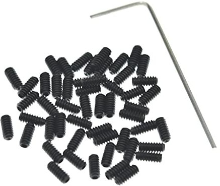Dopro 100-Pack US #4-40 x 1/4 Black Guitar Bridge Saddle Height Adjustment Screws Fits Fender Stratocaster/Telecaster
