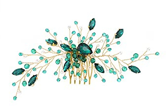 Emerald Green Crystal Hair Vine Wedding Hair Accessory Rhinestone Hair Piece for Bride Bridesmaid Girls