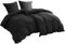 BEDSURE Bettwäsche 135x200 4teilig Schwarz - 2 Bettbezüge 135x200 cm + 2 Kissenbezüge 80X80 cm, ÖKO-TEX Bettwäsche-Sets Schwarz Polyester Mikrofaser mit Reißverschluss