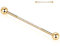 hengkaixuan 14G Industrial Barbell Chirurgenstahl Industrieller Piercingschmuck Gold Industrial Barbell 38mm lange Gerüststange Industrial Bar mit weißem Opalknorpel Ohrring Helix Ohrringe