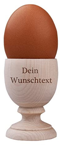 polar-effekt Personalisierter Eierbecher mit Wunschgravur - Eierbehälter aus Ahornholz - Veganes Naturprodukt - besonders nachhaltig - für Frühstück, Haushalt - Geschenk für Geburtstag, Weihnachten