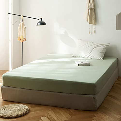 Michorinee Spannbettlaken 90x200cm 2er Pack Sommergrün Grün Boxspringbett Topper Superweiches Microfaser Bettlaken Einfarbig Spannbetttuch für Matratze bis 25 cm Hohe