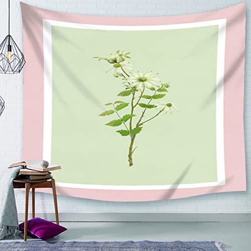 Tapestries Egyptian Japanese Tapestry For Bedroom Light Green Nature Plant Flowers Extra Large Wall Hanging Blanket Living Room Bedroom Art Décor 138x100 Inches